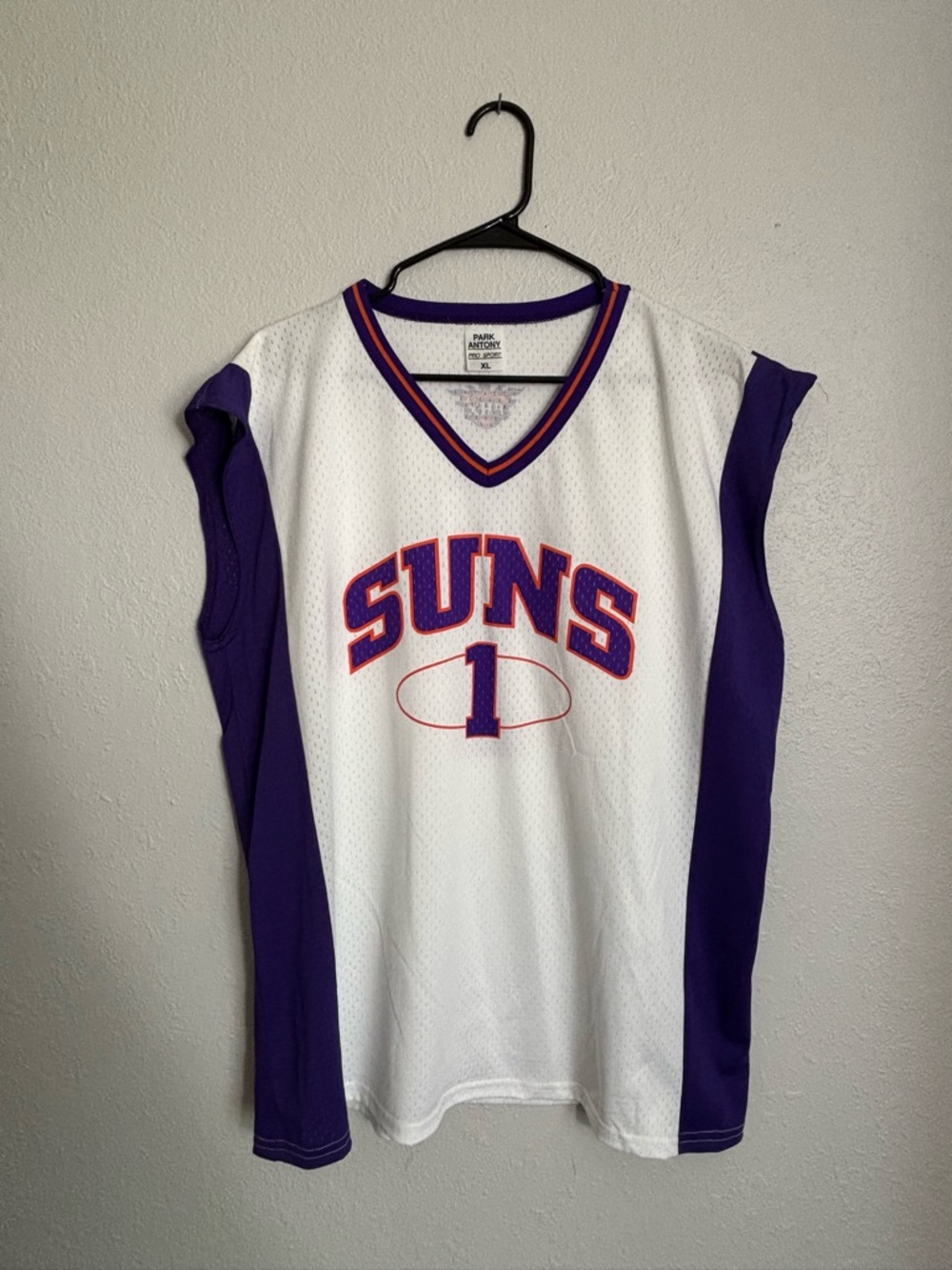 Suns White and Purple Basketball Jersey - Size XL
